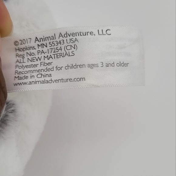 Animal Adventure Bunny Rabbit Plush Gray Frosted White Grey Stuffed Animal 2017 - Picture 7 of 11